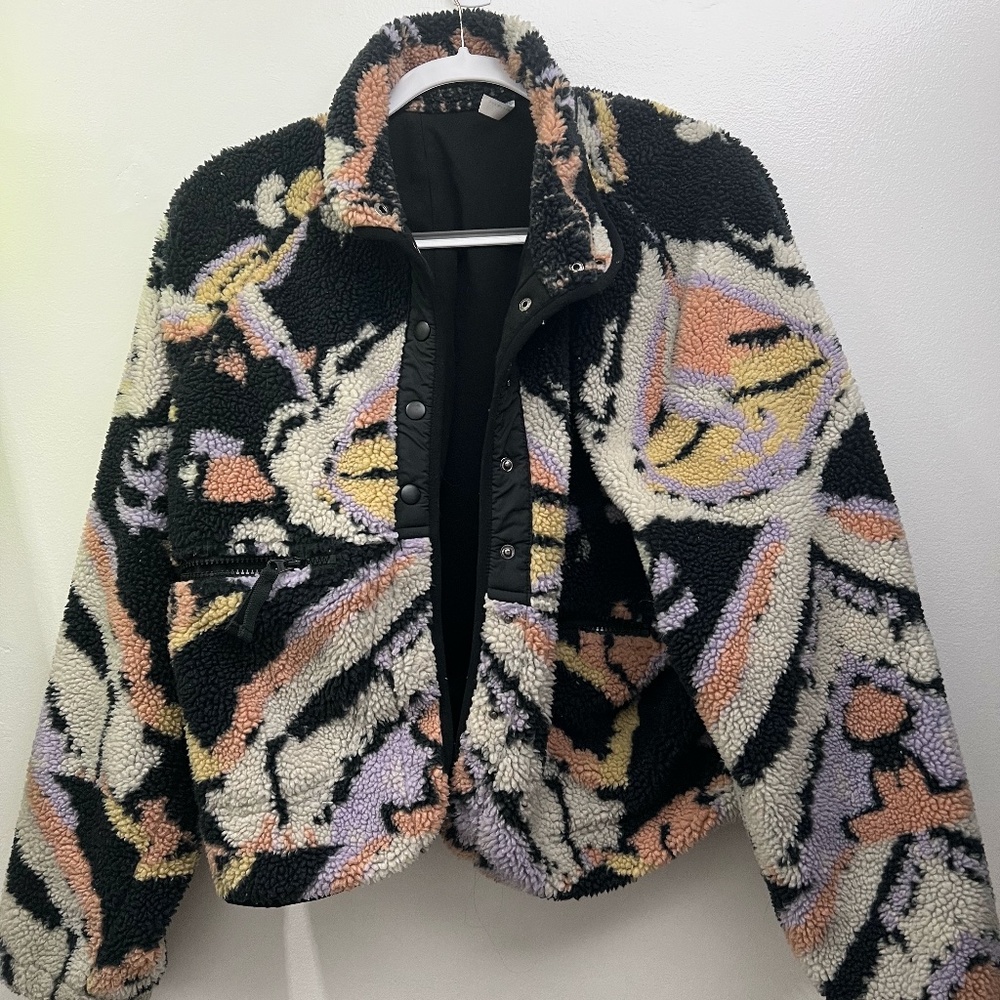 Free People Fleece Jacket MEDIUM